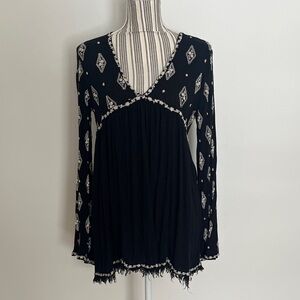 Free People Black and White Blouse